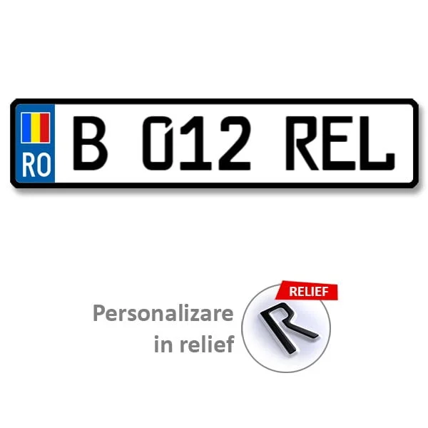 Placa-RO-steag-relief-alb