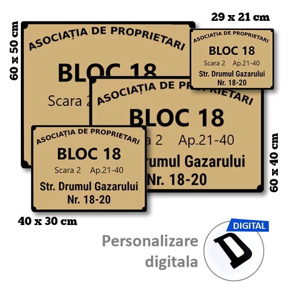 Placa Asociatie de Proprietari - AURIU