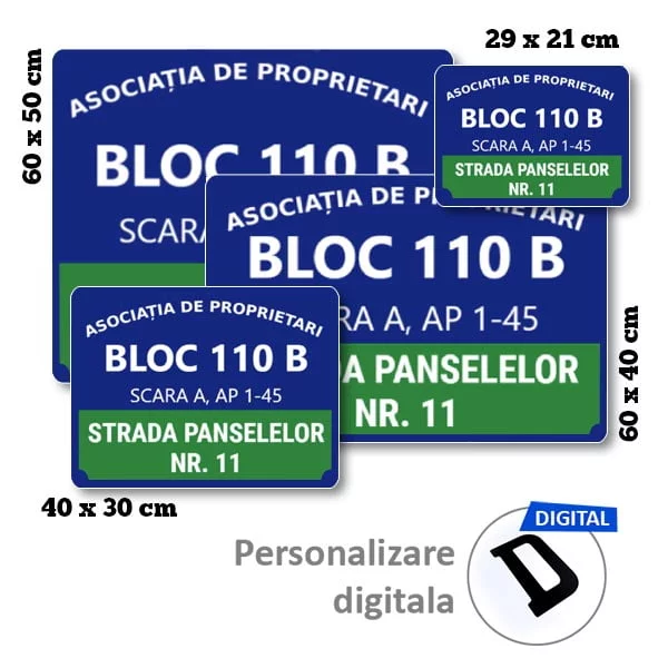 Placa Asociatie de Proprietari aluminiu model 1