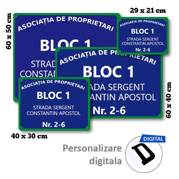 Placa Asociatie de Proprietari aluminiu model 3