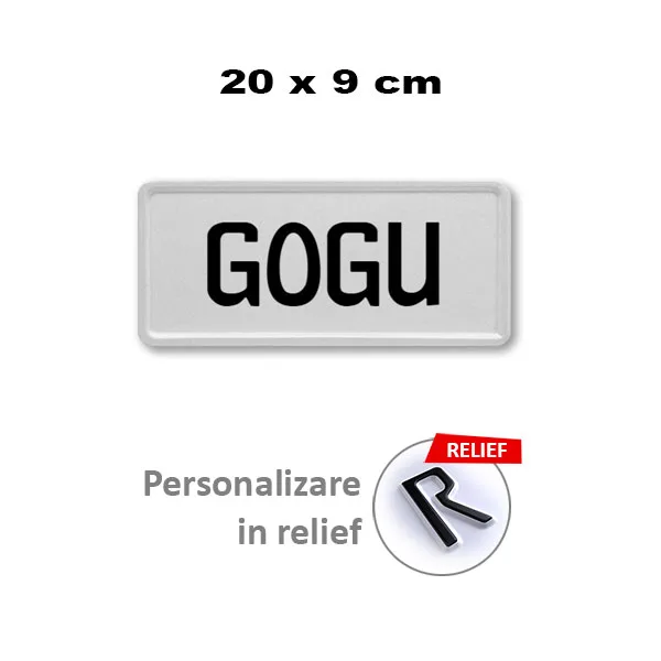 Placa auto super mini alb reflex