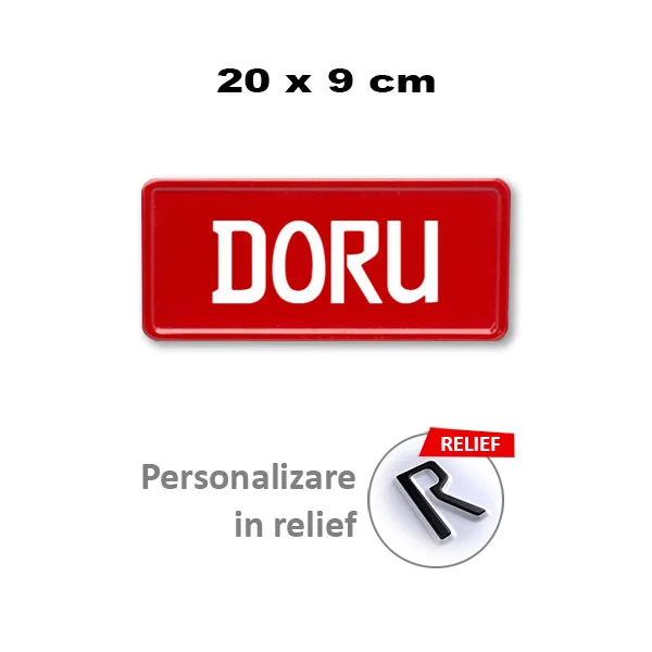 Placa auto super mini rosu reflex