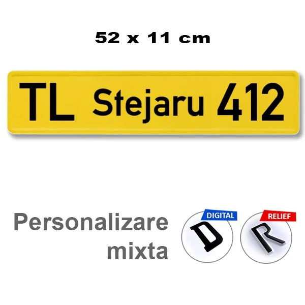 Placa de inregistrare standard 52x11 cm