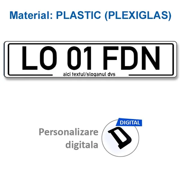 placa auto din plastic fara sticker