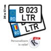 placa moto cu caractere in relief - font atipic