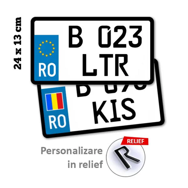 placa moto cu caractere in relief