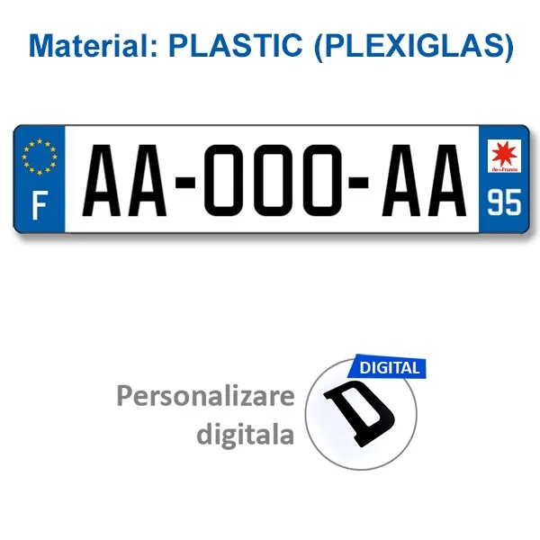 placa din plastic Franta cu doua stickere (Paris)